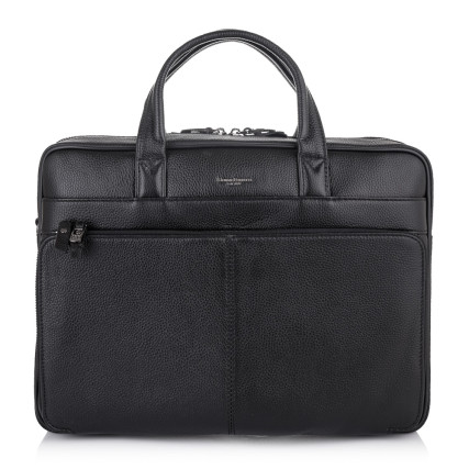 Мужской черный кожаный портфель Giorgio Ferretti (Италия) GF201850048Ablack – Фото 2