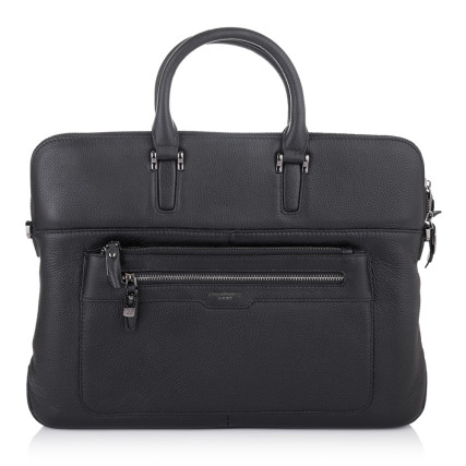 Мужской кожаный портфель Giorgio Ferretti (Италия) черный GF2018849black – Фото 2