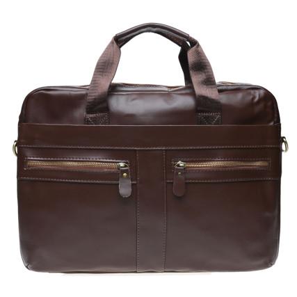 Мужская кожаная сумка Borsa Leather коричневая K11120-brown – Фото 1
