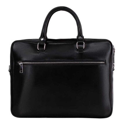 Мужской кожаный портфель Borsa Leather черный K16971v-black – Фото 4