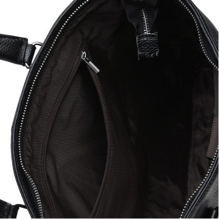 Мужская кожаная сумка Borsa Leather черная k19152-1-black – Фото 5