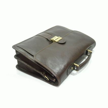 Кожаный портфель Katana (Франция) коричневый K31004-2 – Фото 2