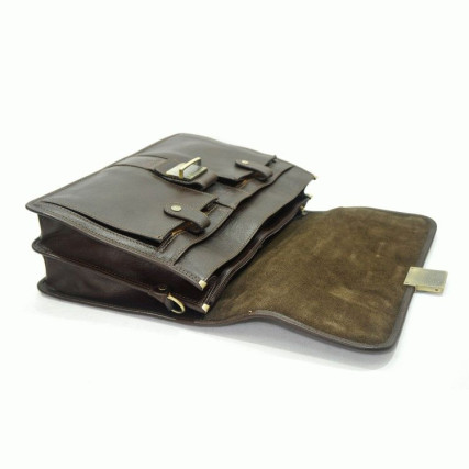 Кожаный портфель Katana (Франция) коричневый K31004-2 – Фото 3