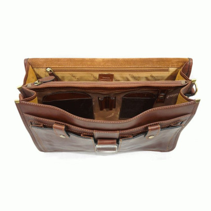 Кожаный портфель Katana (Франция) коричневый K31004-3 – Фото 2