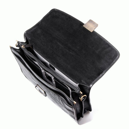 Мужской кожаный портфель Katana (Франция) черный k31022-1 – Фото 5