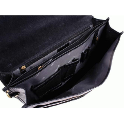 Кожаный портфель Katana (Франция) черный k36804-1 – Фото 4