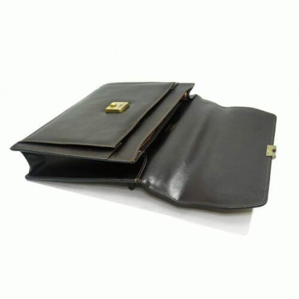 Кожаный портфель Katana (Франция) коричневый K63024-2 – Фото 3
