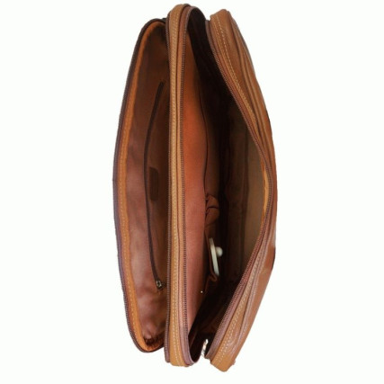 Мужская деловая кожаная сумка Katana (Франция) коричневая K69261-3 – Фото 3