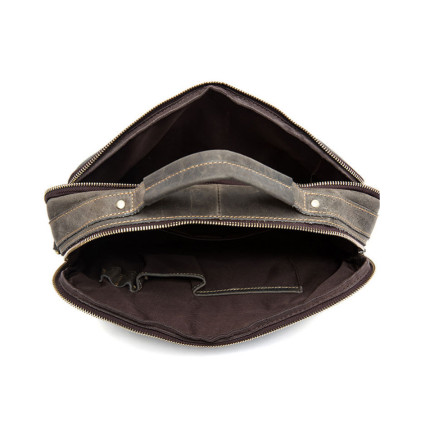 Мужская кожаная сумка Buffalo Bags серая M8001J – Фото 2