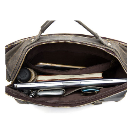 Мужская кожаная сумка Buffalo Bags серая M8001J – Фото 3