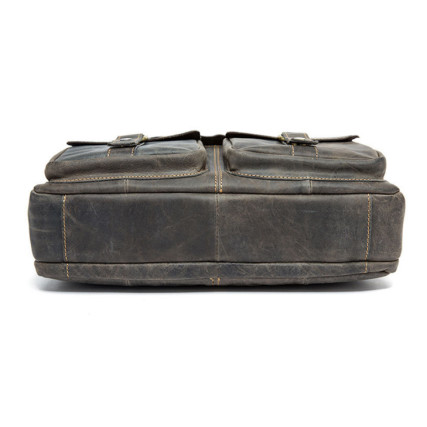 Мужская кожаная сумка Buffalo Bags серая M8001J – Фото 4