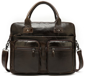 Кожаный портфель Buffalo Bags коричневый M8380C