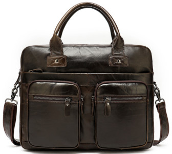 Кожаный портфель Buffalo Bags коричневый M8380C