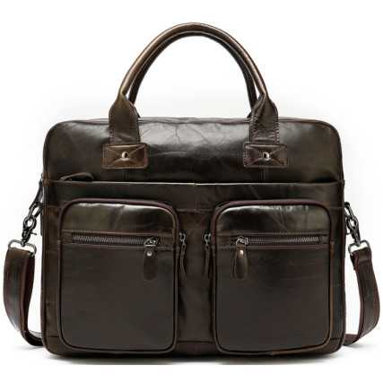 Кожаный портфель Buffalo Bags коричневый M8380C – Фото 1