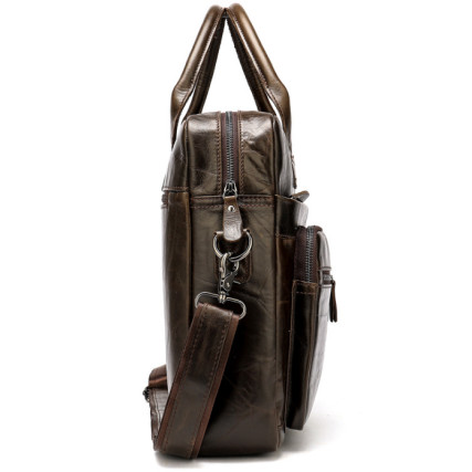 Кожаный портфель Buffalo Bags коричневый M8380C – Фото 2