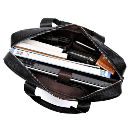 Кожаный портфель Buffalo Bags черный M8522A – Фото 4