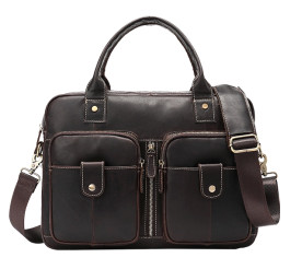 Мужской кожаный портфель коричневый Buffalo Bags M8539C