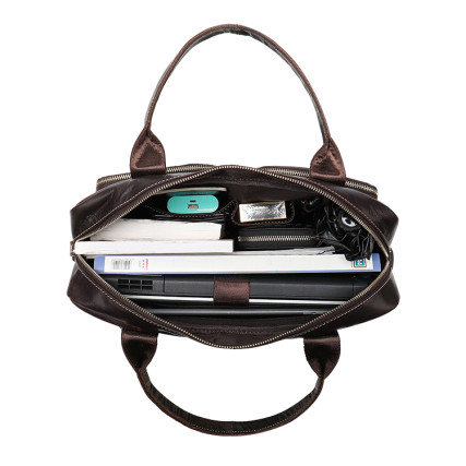 Мужской кожаный портфель коричневый Buffalo Bags M8539C – Фото 4