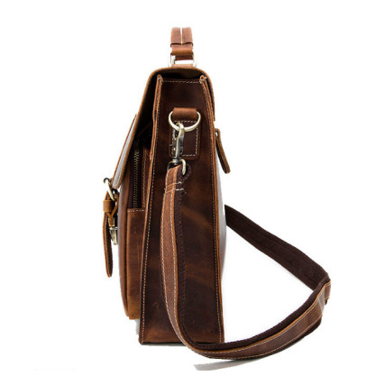 Мужская кожаная сумка портфель Buffalo Bags коричневая M9033 – Фото 3