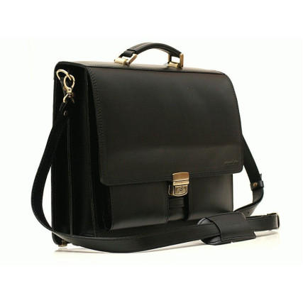 Строгий мужской черный портфель PAV-25Black – Фото 1