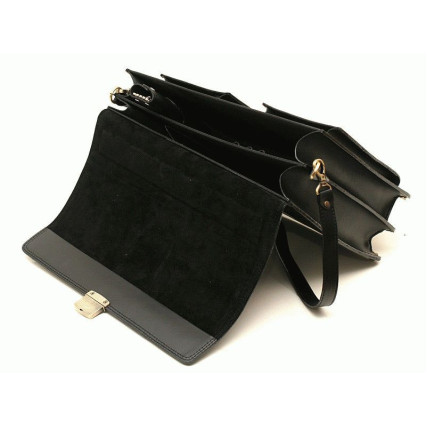 Строгий мужской черный портфель PAV-25Black – Фото 4