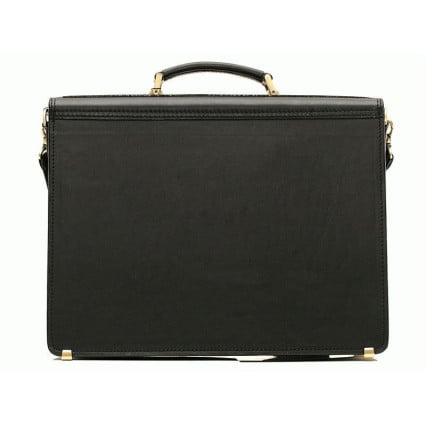 Кожаный мужской черный портфель RVM-1Black – Фото 2