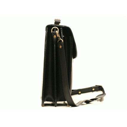 Кожаный мужской черный портфель RVM-1Black – Фото 3