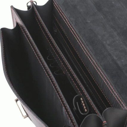 Кожаный мужской черный портфель RVM-1Black2 – Фото 4