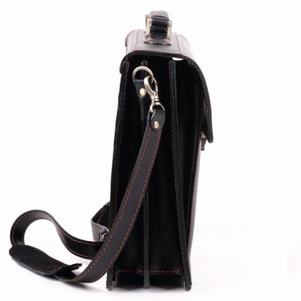 Кожаный мужской черный портфель RVM-1Black2 – Фото 6