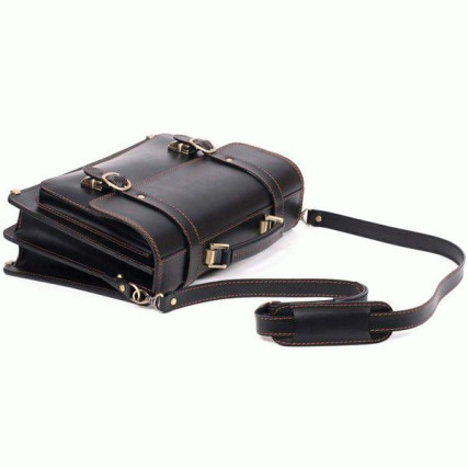 Деловой мужской черный кожаный портфель SPS-1Black – Фото 7