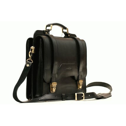 Деловой кожаный черный портфель SPS-3Black – Фото 2