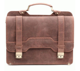 Кожаный портфель сумка ручной работы SPS-3R коричневый