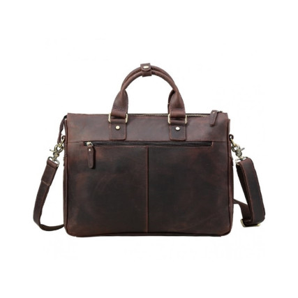Мужской кожаный портфель Tiding Bag t1096 коричневый – Фото 5