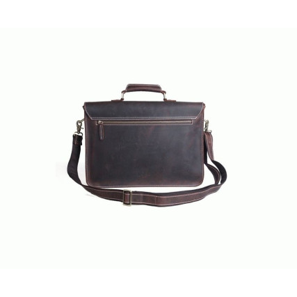Винтажный мужской кожаный портфель сумка Tiding t1099 коричневый – Фото 4