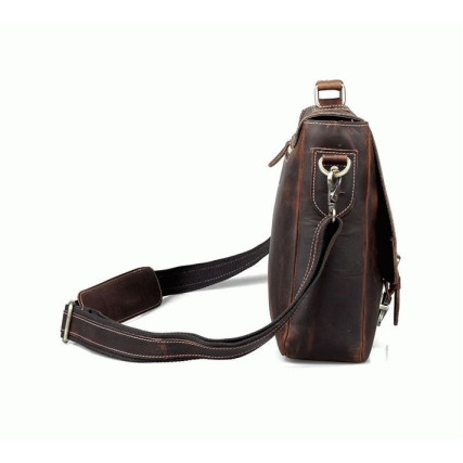 Кожаный мужской портфель Tiding коричневый t80692 – Фото 3