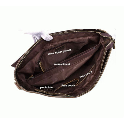 Кожаный мужской портфель Tiding коричневый t80692 – Фото 7