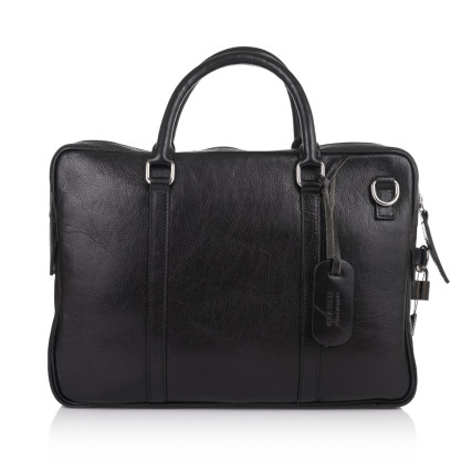 Мужской кожаный портфель Virginia Conti (Италия) черный VCm01112black – Фото 3