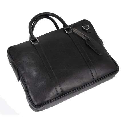 Мужской кожаный портфель Virginia Conti (Италия) черный VCm01112black – Фото 4