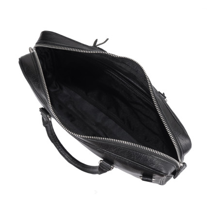 Мужской кожаный портфель Virginia Conti (Италия) черный VCm01112black – Фото 5