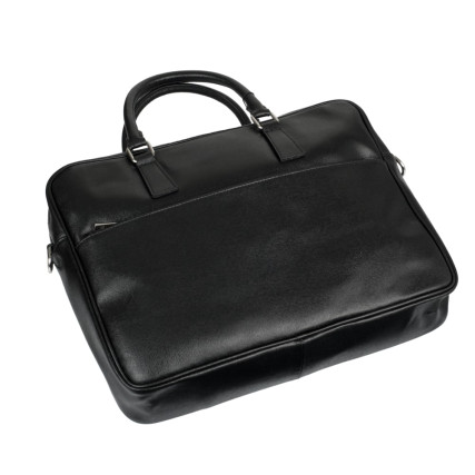 Мужской кожаный портфель Virginia Conti (Италия) черный VCM01381black – Фото 4