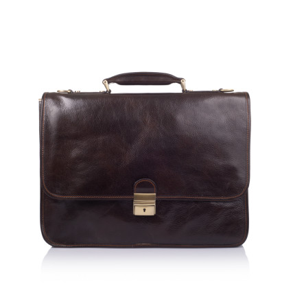 Мужской кожаный портфель сумка Virginia Conti (Италия) коричневый VCmJN02brown – Фото 2