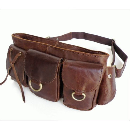 Сумка на пояс кожаная 3014C Buffalo Bags коричневая – Фото 2