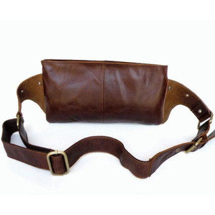 Сумка на пояс кожаная 3014C Buffalo Bags коричневая – Фото 3