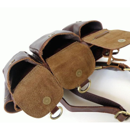 Сумка на пояс кожаная 3014C Buffalo Bags коричневая – Фото 5