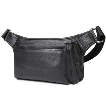 Кожаная сумка на пояс Buffalo Bags черная 3016A – Фото 1