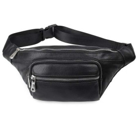 Кожаная сумка на пояс Buffalo Bags черная 3020A