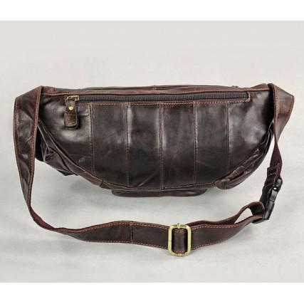 Сумка на пояс кожаная 7144C Buffalo Bags коричневая – Фото 3