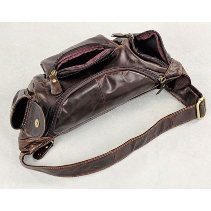 Сумка на пояс кожаная 7144C Buffalo Bags коричневая – Фото 4