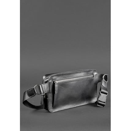 Кожаная сумка на пояс DROPBAG MAXI черная BN-BAG-20-g – Фото 4