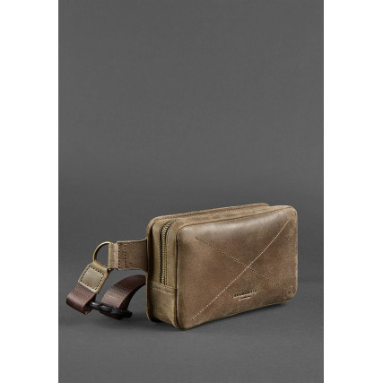 Кожаная поясная сумка Dropbag Mini Blanknote коричневая BN-BAG-6-o – Фото 2